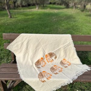 Orange Elephant March Towel