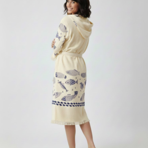 Coastal Fish Cotton Gauze Robe