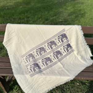 Blue Elephant Double Spread Towel